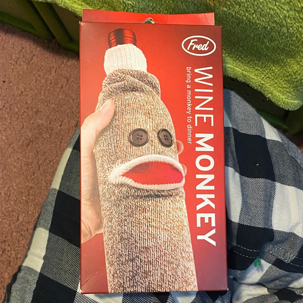 Fred Sock Monkey Wine Bottle Cover
